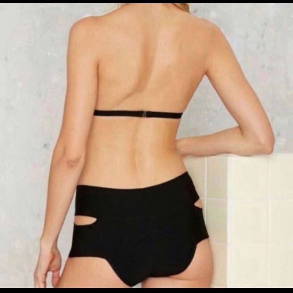 Nasty Gal On the Tight Side Bandage swimsuit Black - Picture 3 of 4